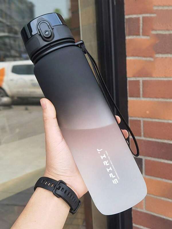 1 pieza Vaso de agua de plástico de gran capacidad de 500ml, 650ml, 1000ml con degradado, taza de agua para deportes al aire libre, botella de agua potable directa de fácil manejo