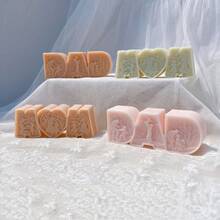 DAD MOM Candle Mold MAM Letter Soy Wax Silicone Mold Father's Day Gift Mother 's Day Home Decoration - Pink - View 13
