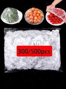1 Pack Of 50-100pcs/300-500pcs Clear Plastic Bowl Covers, PE Plastic Film Wrap, Kitchen Essential To Keep Food Fresh, Fruit Preserving Film Cover, Food Wrap Bags, Preserving Film Sleeves