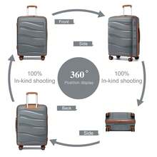 Suitcase 14 20 24 28 Inch Cabin Carry On Check In Lightweight PP Hard Shell Travel Luggage Set TSA Lock Spinner Wheels Single Holiday Business Family - Grey - View 6