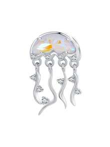 WOSTU 1pc 925 Sterling Silver Ocean Style Fantasy Jellyfish Bead Summer Marine Style Pendant Fit DIY Original Bracelets And Necklaces For Women Fine Jewelry Accessories - BSC915 - View 1