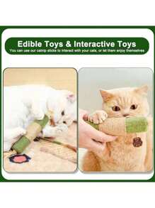 1 paquete de juguetes con hierba gatera para gatos, palos de hierba gatera, juguetes para masticar para la limpieza dental de gatos, golosina para gatos y gatitos, juguete dental para gatos