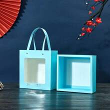 1 Stück Premium Geschenkbox mit klarem Fenster, Andenken Verpackungsbox für Geburtstagspräsente