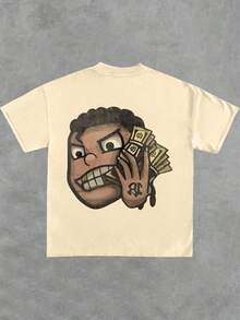 Street - Wealth - Inspired Double - Sided Printed T - Shirt, 100% Cotton 220g - 杏色 - 查看 3