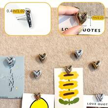 8pcs/20pcs/30pcs Cute Heart Shaped Push Pins, Gold & Silver Heart Office Thumbtacks, Suitable For School, Office, Decor, Photo Wall