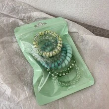 Serre-tête dégradé de couleurs sucrées comme des bonbons, série de couleurs, boucle de cheveux à cordon de téléphone pour femmes, haute élasticité et durabilité, sans laisser de trace en attachant les cheveux, bande élastique sans endommager la boucle de cheveux, convient pour la décoration de fête et les cadeaux de vacances. Rentrée scolaire