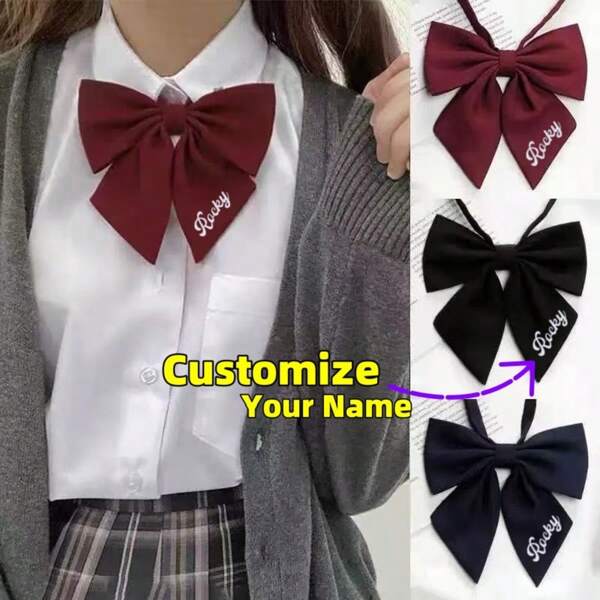 Pajarita personalizada con tu nombre - Pajarita personalizada con tu nombre, accesorio único para ti o para regalar a amigos y familiares, múltiples colores para combinar con diferentes atuendos. Se puede usar con uniformes JK o camisas casuales, para vacaciones, playa, colección de baño, colección de dormitorio, gran capacidad