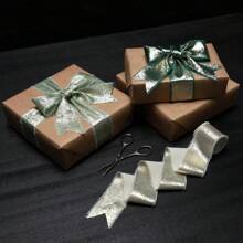 Cinta de gasa color dorado champán, cinta de seda dorada brillante con borde deshilachado para ramos de novia, envolver regalos, decoración de boda DIY, manualidades, Navidad, Día de San Valentín