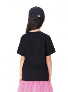 Annil Ropa para niñas - Camiseta de cuello redondo de manga corta de verano para niños