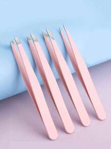 Tweezers Set - 4 Pcs Precision Tweezers Set For Eyebrows,Professional Stainless Steel Tweezers For Eyebrows - Great Precision For Facial Hair, Splinter And Ingrown Hair Removal (Black)12 Black Eyebrow Trimmers