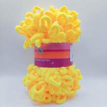 1 Hank (8m) Soft Loop Yarn, Chunky Sweet Donut Design, Suitable For Handmade DIY Projects Such As Dolls, Bags, Sweaters, Blankets, 100g Per Piece - Multicolor - View 9