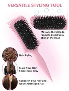 卷发梳 | 2025 专业卷发梳，打造完美卷发、波浪卷发和卷发 - 防毛躁、顺滑顺滑，打造沙龙级造型 - 彩色 - 查看 2