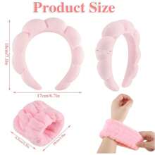 1 pièce set (1 pièce bandeau + 2 serre-poignets) Bandeau de spa et serre-poignet pour le lavage du visage, chouchou doux en éponge pour les cosmétiques, bandeau et serre-poignet, couleur aléatoire