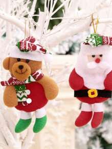 1/4pcs Christmas Fabric Hanging Ornament Mini Dolls Pendant Christmas Tree Decorations Party Holiday Decor Small Gift,Christmas