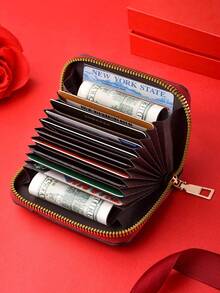 1pc Vintage Floral Women Slim Wallet, Single Layer Zipper Small Coin Purse - Retro Floral Pattern - Large Capacity Credit Card Holder, Suitable For Driving License And Credit Cards, Best Choice For Daily Use And Gift - Multicolor - View 2