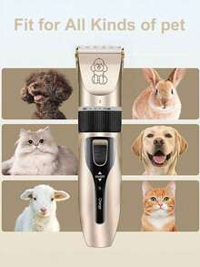1件装可充电宠物毛发修剪器电动静音美容套装，适用于狗、猫和其他宠物