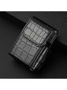 1pc PU Leather Cigarette Case With Lighter Holder Tobacco Pouch Best Gift For Men Women Exquisite And Convenient For Carrying Fashion Items Out, Smoking Accessories, Cigarette Storage, Sigaretten Doos