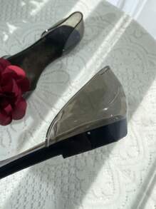 Jelly Flower Sandals For Women, Peep Toe Transparent Plastic Non-Slip Flat Shoes, Fashion Korean Style Casual Shoes, Spring/Summer