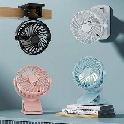 1pc USB Rechargeable Baby Stroller/Nursery Quiet Fan, 360° Rotatable Portable Clip-On Fan, Suitable For Baby Carriage, Crib, Stroller Accessories, Travel, Camping, 3-Speed Whisper Quiet Mini Desk Fan, Bicycle Clip Fan, Fast Cooling, Refreshing, Applicable For Home, Kitchen, Bathroom, Office, Car, Multi-Functional Fan, Can Be Used For Makeup