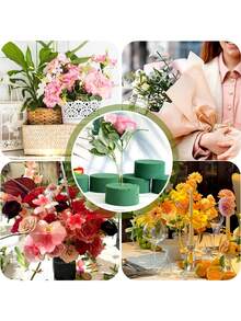 2/5/6/10pcs Mini Floral Foam Blocks, Plant Foam, Green Wet & Dry Flower Foam, For Fresh Or Artificial Floral Arrangements, Suitable For Weddings, Birthdays, Home And Decor, Garden Decorations - Green Round - View 5