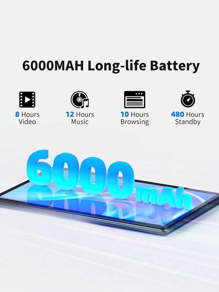 QETUPA Androidタブレット 6000mAh 8/128GB ブルー Qetupa 10.1 Inch G16 Android 13 Tablet,4GB RAM ,128GB ROM, MTK6762