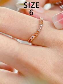 1pc S925 Sterling Silver Asymmetrical Elegant Lace Hollow Zirconia Ring, Versatile Ins-Style Design For Women Daily Wear, Wedding Jewelry, Holiday Party Gift