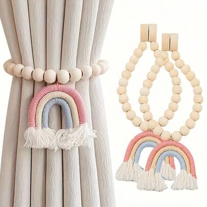 Rainbow Magnetic Curtain Ties, Minimalist Modern Style, No Drilling Or Installation Required, Comes In A Pack Of 1,Baby Storge