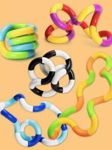 1 pezzo/3 pezzi/5 pezzi Giocattolo antistress Twist & Turn, corda flessibile anti-stress, giocattolo trasformabile. Pieghevole e plasmabile, infinite forme. Ruotabile per rilasciare emozioni e alleviare lo stress. Giunti staccabili, superficie liscia, senza bordi taglienti.
