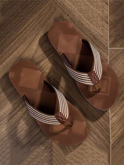 Men's Flip Flops, Summer Outdoor Non-Slip 2025 New Cloth Strap Beach Sandals, Size Run Small Please Order 1 Size Up, Shower Shoes