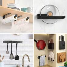 1 件免钻塑料纸巾架，自粘式架子，也可用作毛巾杆或壁挂式毛巾环，适用于厨房、台面、浴室柜