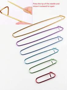 Large Aluminum Knitting Safety Pins - Colored, Easy Grip, Suitable For Sweater Tagging And Crochet Projects, Anti-Drop Safety Lock Design, Crossstitch Sewing Pins