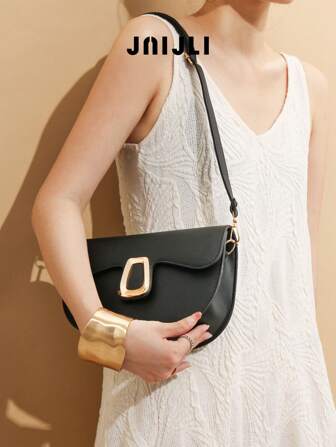 JNIJLI 1 pièce Mini sac à main rétro populaire, nouveau sac à épaule de mode, sac de selle chic cross-body, sac à épaule/bandoulière, style collégial polyvalent