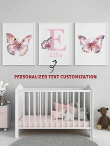3pcs Customized Name Art Poster, Personalized Name Butterfly Wall Painting, Romantic Floral Print, Beautiful Hanging Painting, Pink Flower Wall Art, Decor For Girl's Room, Birthday Gift, Frameless Gift, Graduation Gift, Multifunctional, High Quality, Colorful, Modern, Customizable, Personalized, Unique, Ideal Gift For Her, Anniversary, Valentine's Day, Mother's Day, Birthday, Father's Day, Graduation, Wedding, Housewarming, Home Decor, Customized Wall Art,Home Decor Living Room - Brown - View 17