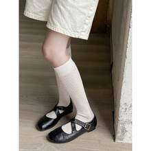 Round Toe Cross Strap Ballet Flats For Women Comfortable Flat Shallow Mouth Single Shoes - Brown - View 6