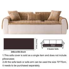 1pc Bohemian Style Sofa Cover, Quilted Thick Plush Fabric, Machine/Hand Washable, Non-Slip Pet Friendly Sofa Protector, Soft & Comfortable Polyester, Suitable For Living Room, Bedroom, Office Room Decor Home Decor Couch Cover Sofa Covers Living Room Decor