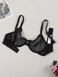 Women's Sexy Sheer Underwire Bra Sexy Lingerie - Black - View 7