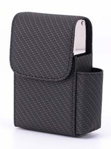 1pc PU Leather Cigarette Case With Lighter Holder Tobacco Pouch Best Gift For Men Women Exquisite And Convenient For Carrying Fashion Items Out, Smoking Accessories, Cigarette Storage, Sigaretten Doos