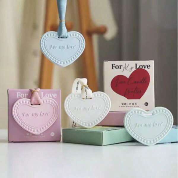 1pc Heart-Shaped Fragrance Plaster Hanging Scent Stone, Suitable For Wardrobe, Closet, Car Air Freshener, Home Decor - Sweet Scented Sachet, Wardrobe Freshener, Home Fragrance Sachet, Mother's Day Gift
