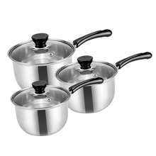 6 Pcs Stainless Steel Saucepan Essential Cookware Set With Glass Lids & Sturdy Handles Pot Prima Kitchen Cook Home Chef Cooking Sauce Pan Housewarming Gifts UK, Silver - White - View 8