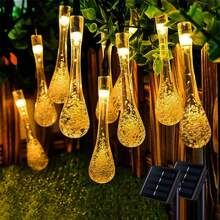 RTONTR 1Pc 5M 20 Water Droplet Lamp Solar Bubble Water Drop Light StringColor And Warm Color Birthday Outdoors Decoration Light String Party Scene Decoration With Fashionable Atmosphere And Light String Decoration For Home Decor Fireplace Bedroom Living Room Camping Decoration Gift Use
