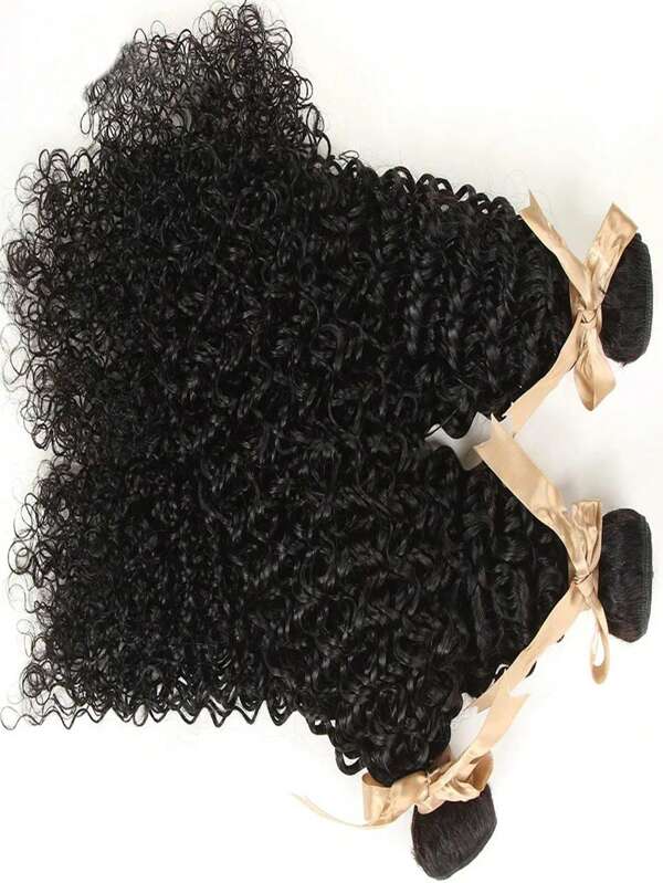 Paquetes de cabello humano rizado de Jerry, 1/3/4 piezas, paquetes de cabello rizado brasileño de rizo apretado, color negro natural, extensiones de cabello Remy, paquetes de cabello humano rizado