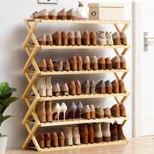 Zapateras de almacenamiento para zapatos, bambú en plano de 5 niveles, mueble de hogar para 20 pares, organizador ecológico y duradero, ideal para dormitorios, vestidores y entradas, estructura estable y diseño elegante, fácil de ensamblar, solución de almacenamiento eficiente y decorativa para calzado - Caqui - Ver 8