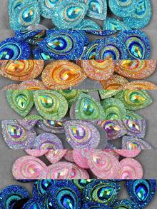 20 piezas/Paquete Grandes Rhinestones de resina con forma de gota de agua, de 18*25mm de tamaño, multicolor en forma de ojo, rhinestones de resina AB coloridos para manualidades DIY, disfraces de baile, zapatos, bolsos