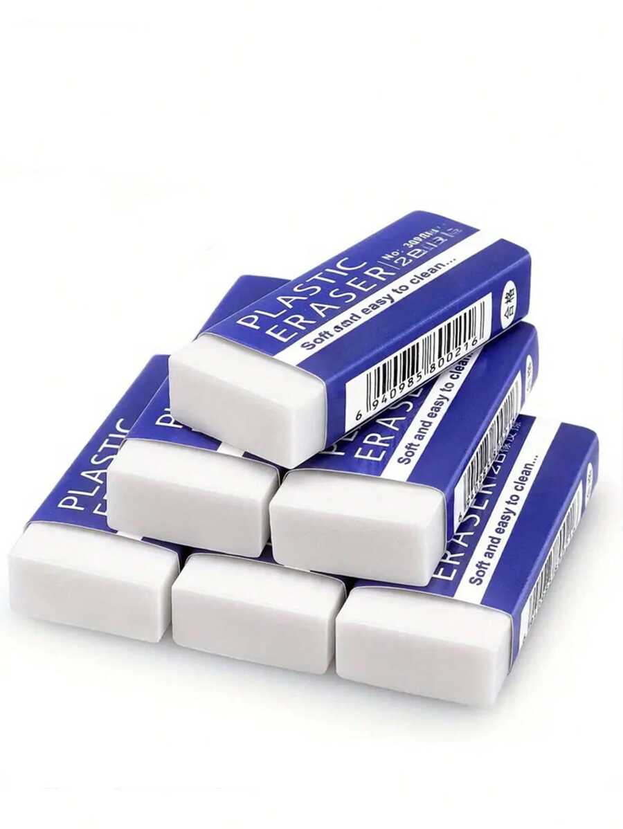 [Forniture scolastiche e per ufficio senza sforzo] Gomme morbide e senza sforzo in PVC: ideali per le forniture scolastiche e per ufficio - Grandi gomme bianche 2B per uso artistico, scolastico e per ufficio Back to School