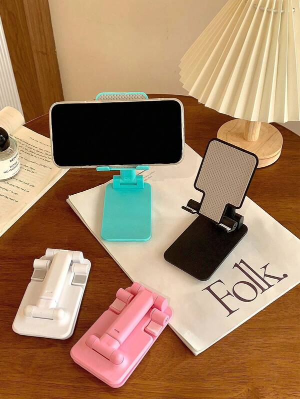 Simple Solid Foldable Desktop Phone Holder Compatible With IPhone, Android Phone, Gift For Birthday, Family, Friends Phone Stand, Phone Accessories