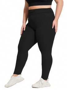 1pc Plus Size Tight Lifting Soft Quick-Dry Yoga Pants - Black - View 2