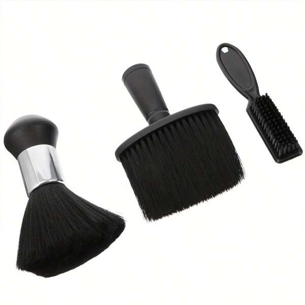 3pcs/Set Barber Neck Duster Brush For Hair Cutting, Professional Soft Hair Brush, Salon Barber Duster Haircut Brush, Barber Accessories,Hair Tools,Hair Products And Accessories For Barber Salon Beauty Travel Essentials
