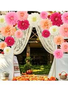 5 pièces/Set Kit de décoration de fleurs en papier colorées de carnaval, fleurs en papier multicolores pour créations géantes en papier. Convient pour mariage, anniversaire, baby shower, fête, Nouvel An, décoration de fenêtre, toile de fond intérieure/extérieure, décoration murale de photomaton, centres de table de mariage