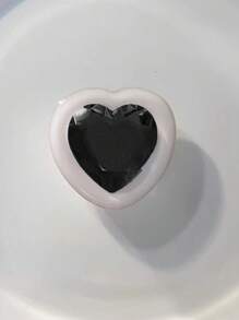 Soporte de teléfono con forma de corazón y gema, soporte plegable para teléfono de piedra preciosa, anillo retráctil de cojín de aire compatible con iPhone, teléfono Android, regalo para cumpleaños, familia y amigos, agarre de teléfono empujar/tirar, accesorios de teléfono