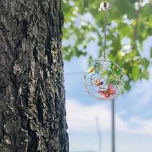 Solar-Powered Butterfly Ball Lantern, Outdoor Hanging LED Light, Plastic Solar Charging, 600mAh Nickel Battery, No Remote Control, Non-Removable Photovoltaic, Decorative Garden Light - White Light - 查看 6